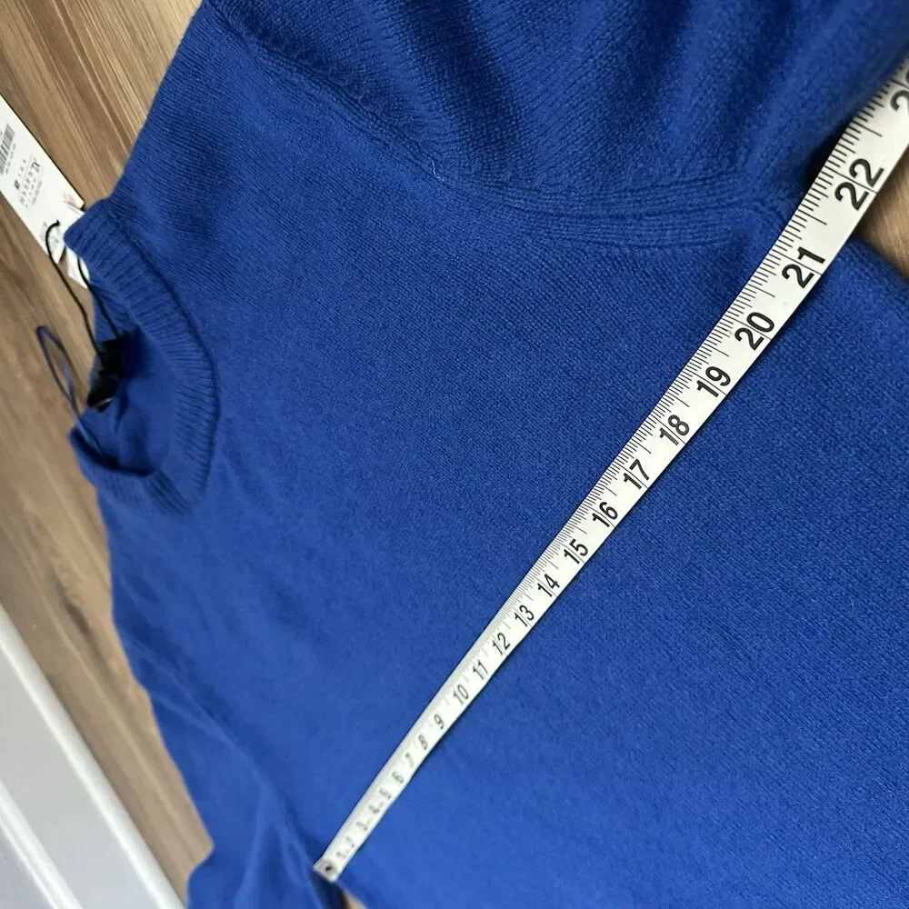 NWT Zara Cashmere Wool Blend Sweater Mens XL Royal Blue Crewneck Pullover $129